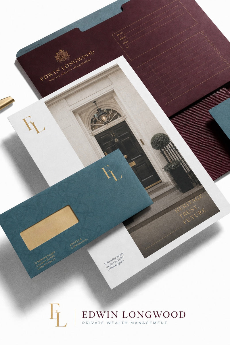 Luxury brand identity and stationery design for private wealth management company