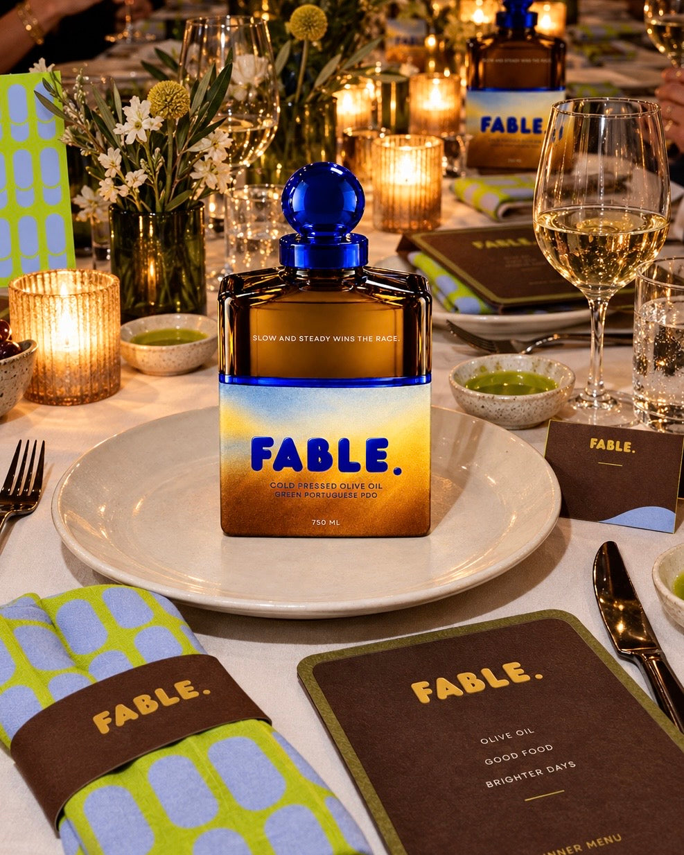FABLE olive oil poured over pasta
