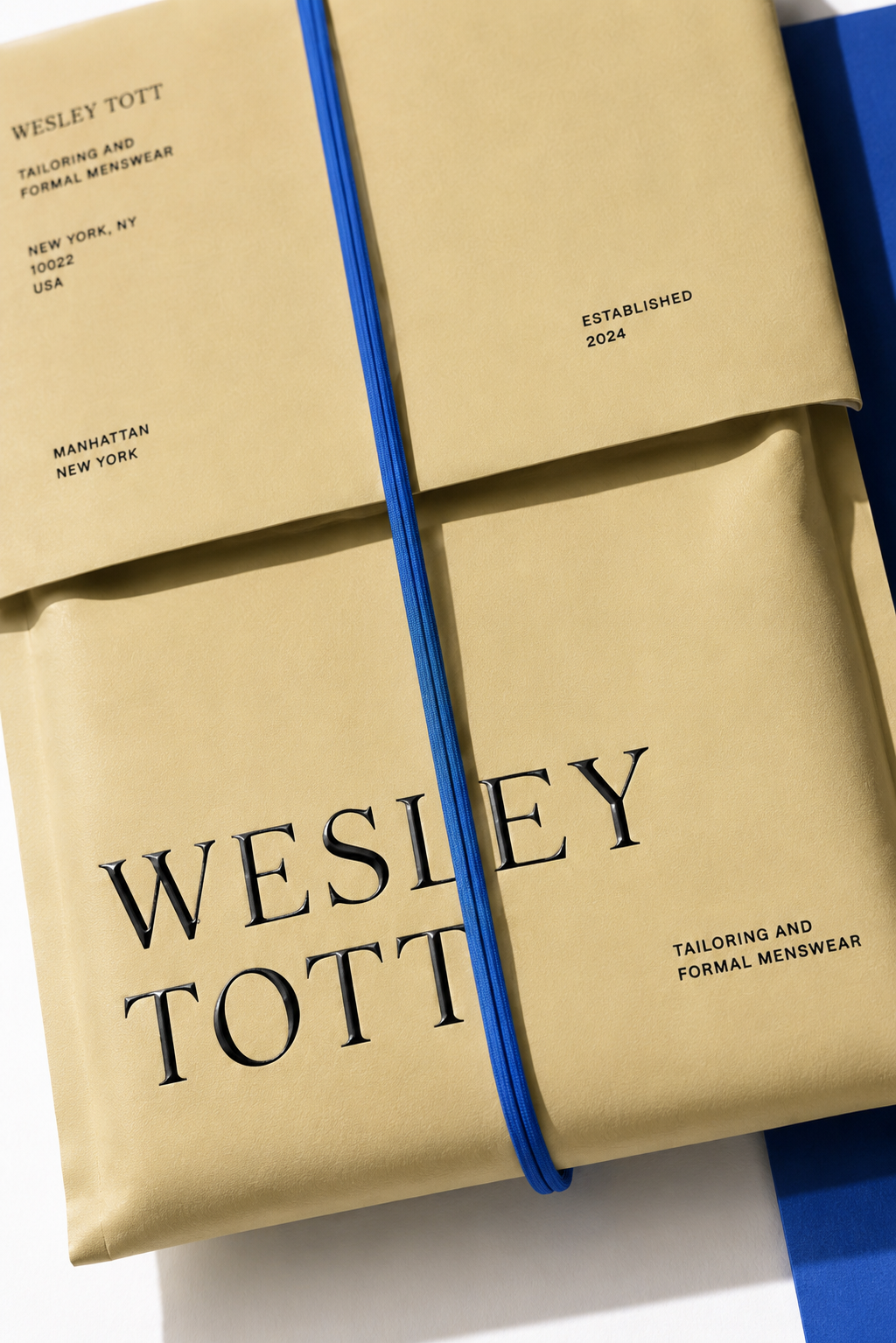 Premium packaging design and luxury brand identity development for a menswear fashion label